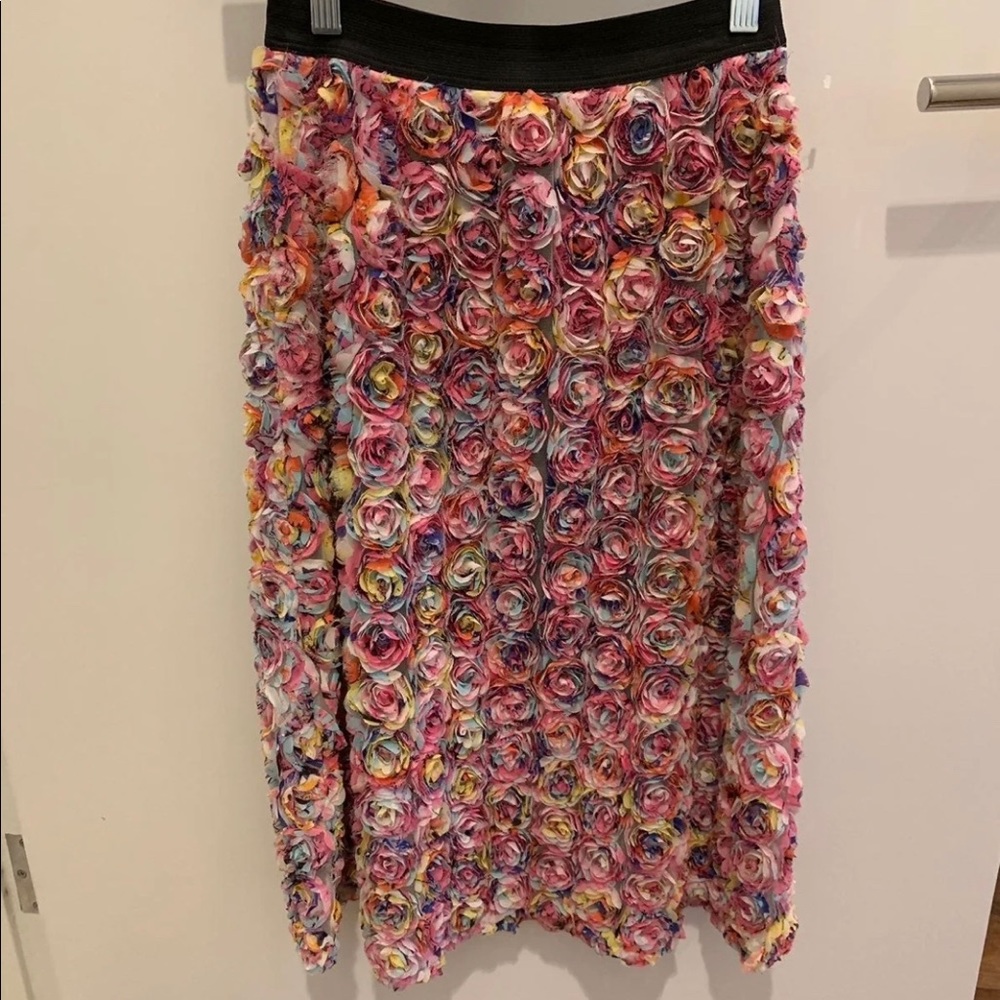 Anthropologie 3 dimensional floral skirt